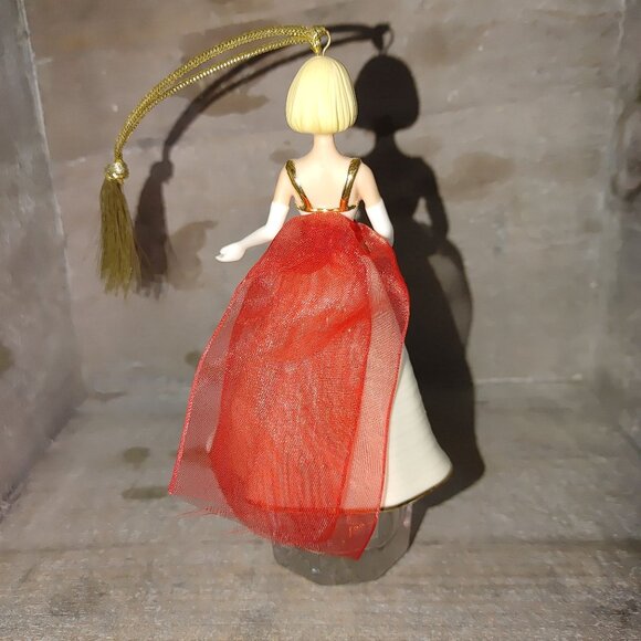 Barbie Ornament Lenox 2005 White Gold Red Sash Handcrafted Porcelain Collectible - Picture 8 of 13